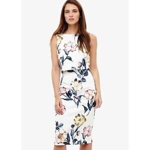 Phase Eight Peony Sleeveless Sheath Dress In Ivory Floral Print 4US (8UK) $239